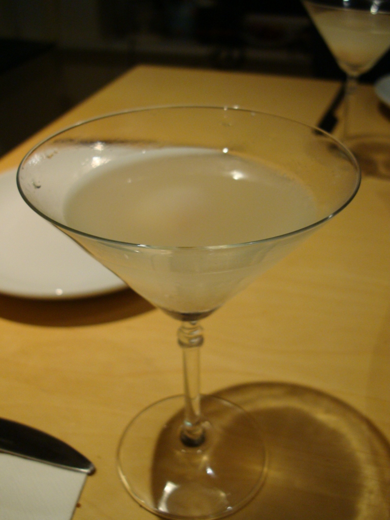 A (slightly sipped) lychee martini